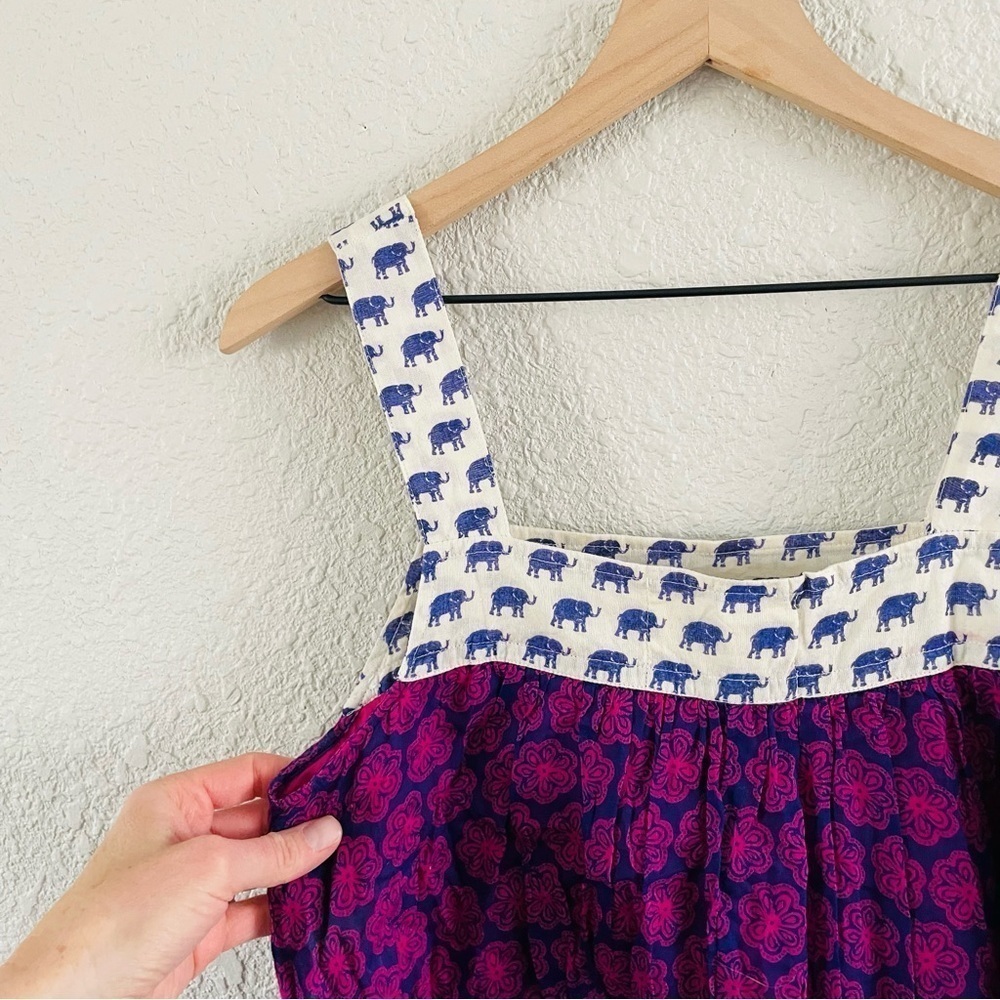 Anthropologie Hei Hei Purple & Blue Elephants Dress - Picture 6 of 9